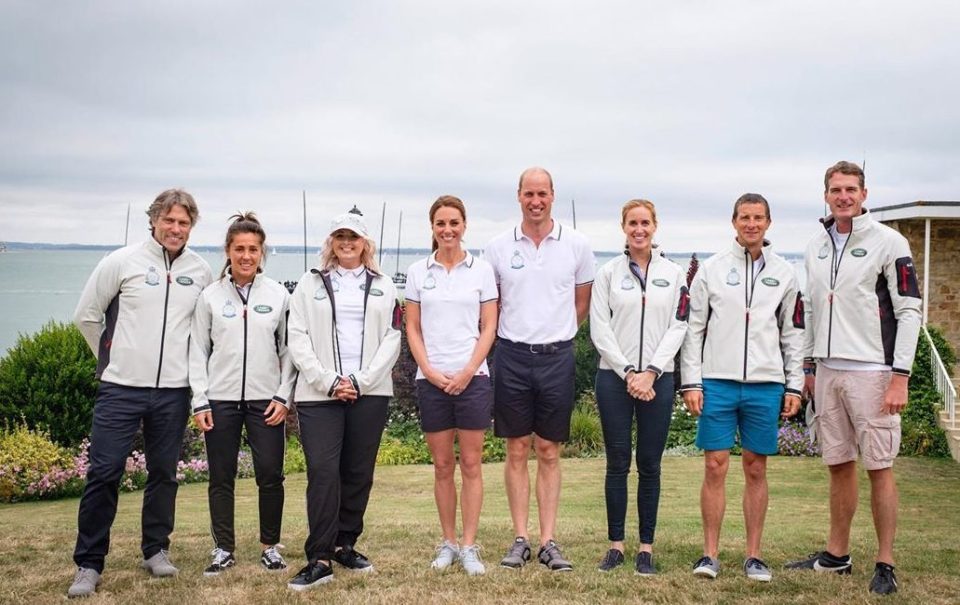 The Duke and Duchess of Cambridge pose for a photo with celebs including Bear Grylls and John Bishop