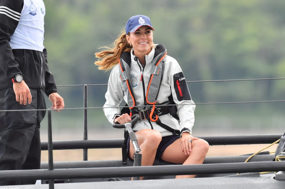 Kate Middleton showed her competitive side as she went head to head against husband Prince William in the regatta