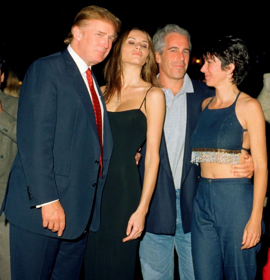  Epstein and Maxwell pictured with then-property developer Donald Trump and Melania in early 2000