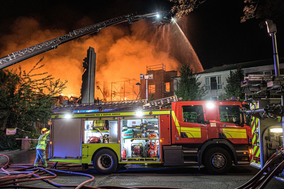  Fire crews raced to the car home yesterday afternoon, working throughout the night