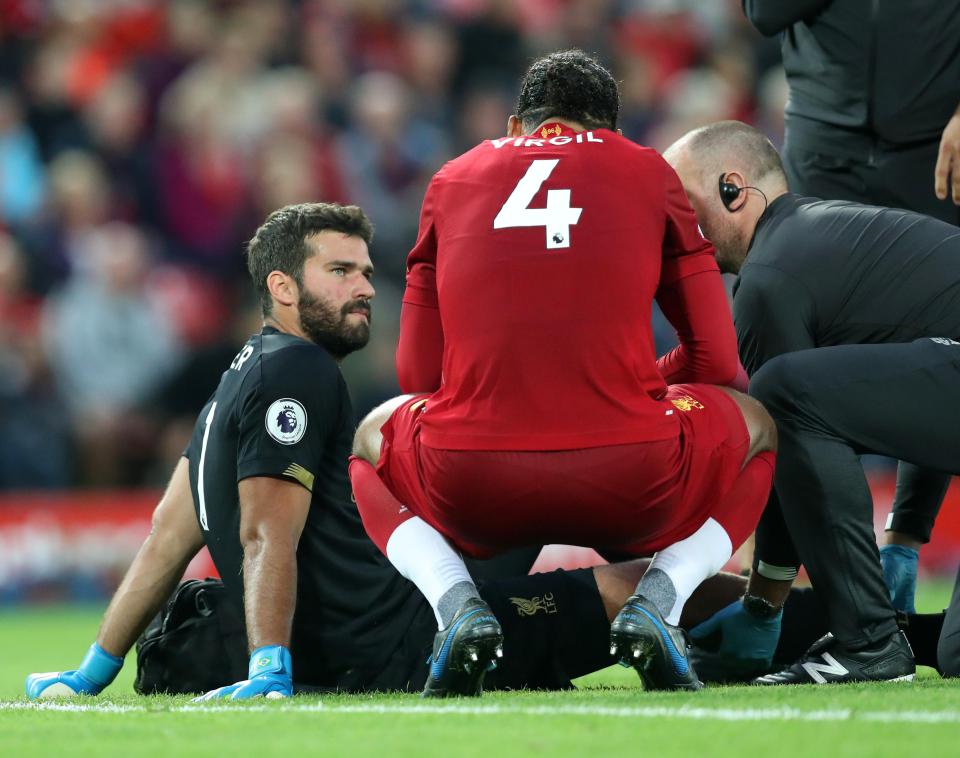  Alisson picked up his injury in the first-half of the win over Norwich