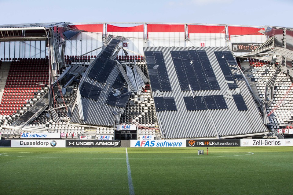 The AFAS Stadion has a capacity of 17,023, although it was confirmed no people were present at the time of the collapse