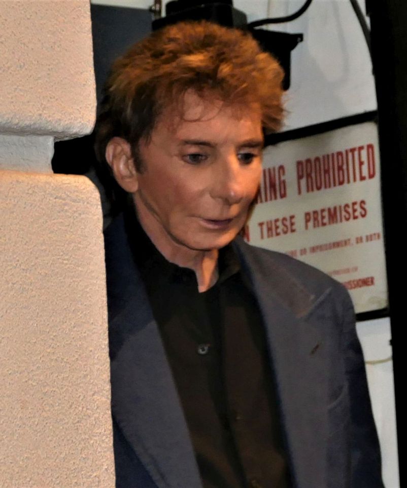 Barry Manilow pictured expressionless after his Broadway show