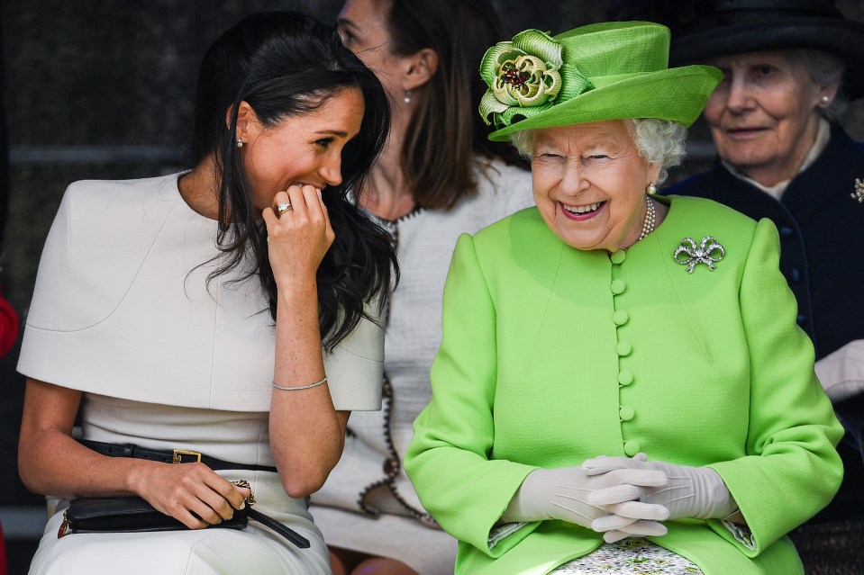 The Queen wore a similar shade during a royal event with Meghan Markle last year