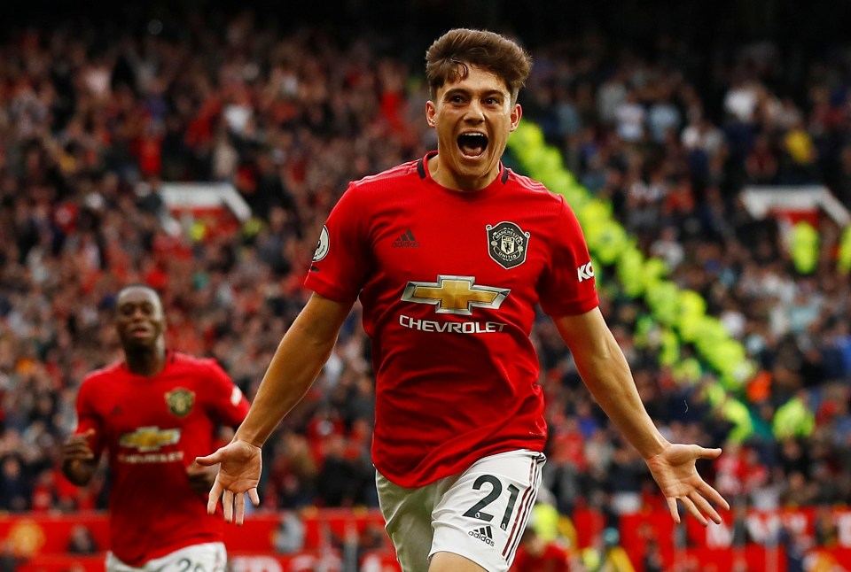  Daniel James could not hold in his emotions after the winger scored just eight minutes into his Manchester United debut