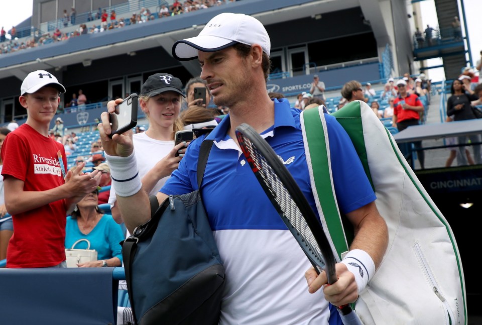 Andy Murray filmed his entrance on his mobile