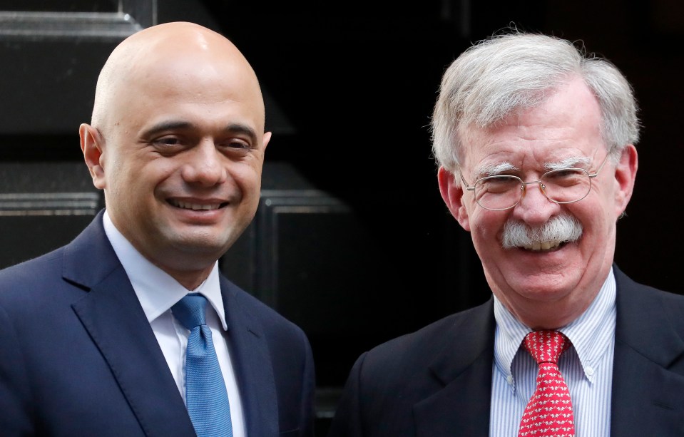 Chancellor Javid met US security adviser John Bolton to discuss a US-UK trade deal