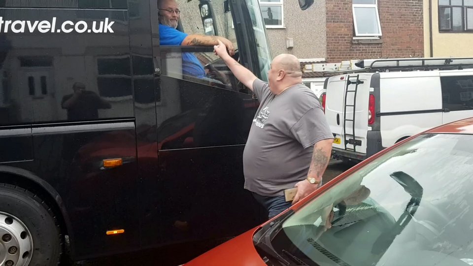  The unnamed VW driver was seen aggressively shouting at the coach driver