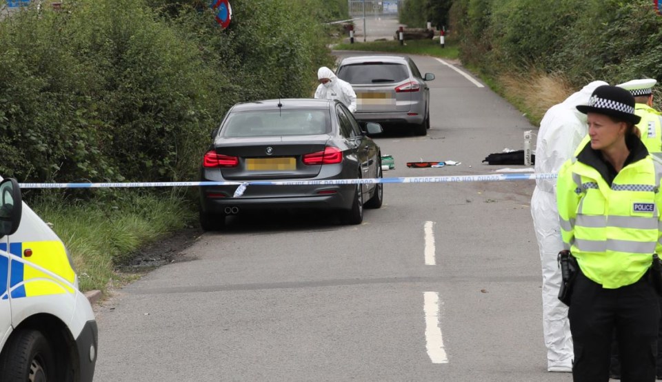 Scene on the A4 Bath Rd near Sulhamstead Berks where Police officer PC Andrew Harper was killed