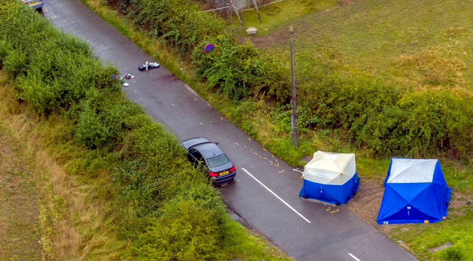 An aerial view of the tragedy scene where PC Harper lost his life