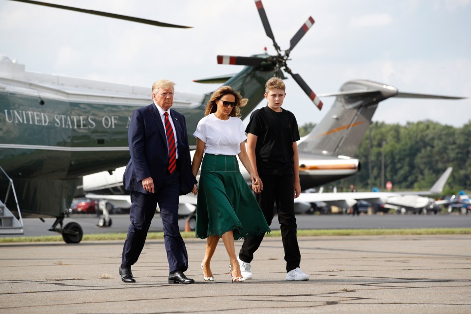  President Trump spoke after stopping in Morristown, New Jersey, with wife Melania and son Barron on Sunday