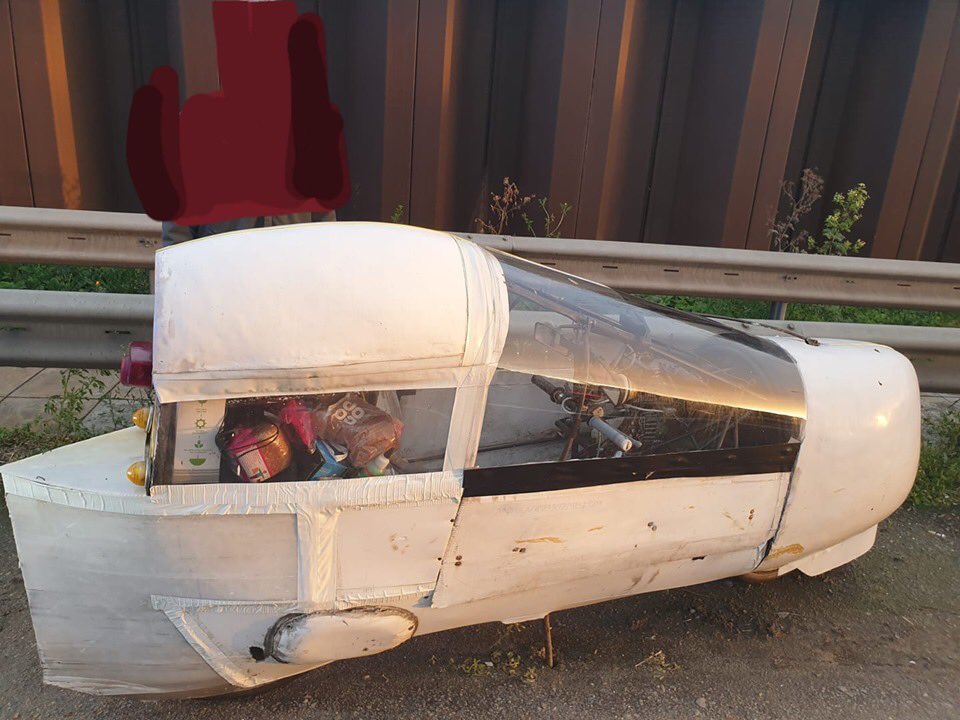  This unusual vehicle was pulled over on the motorway in Bedfordhire