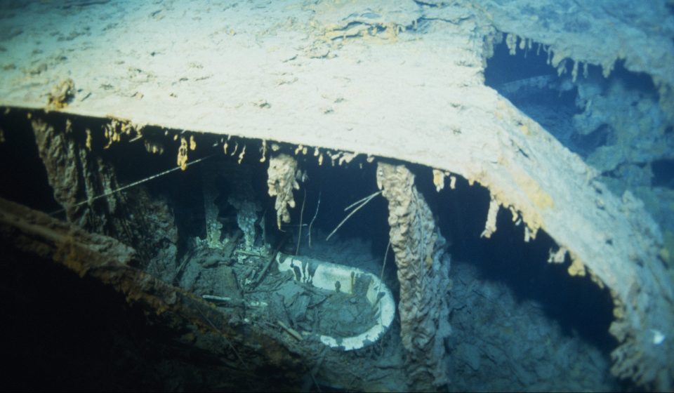  The captain's bathtub, pictured here from a previous expedition, has now been lost after part of the ship collapsed