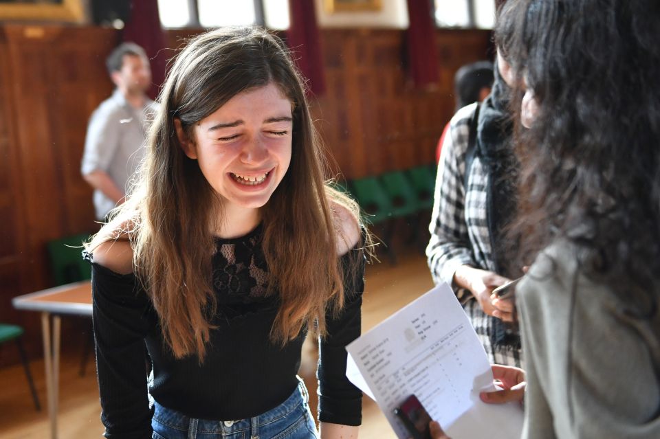  Emily Fox beams after getting all grade 9s