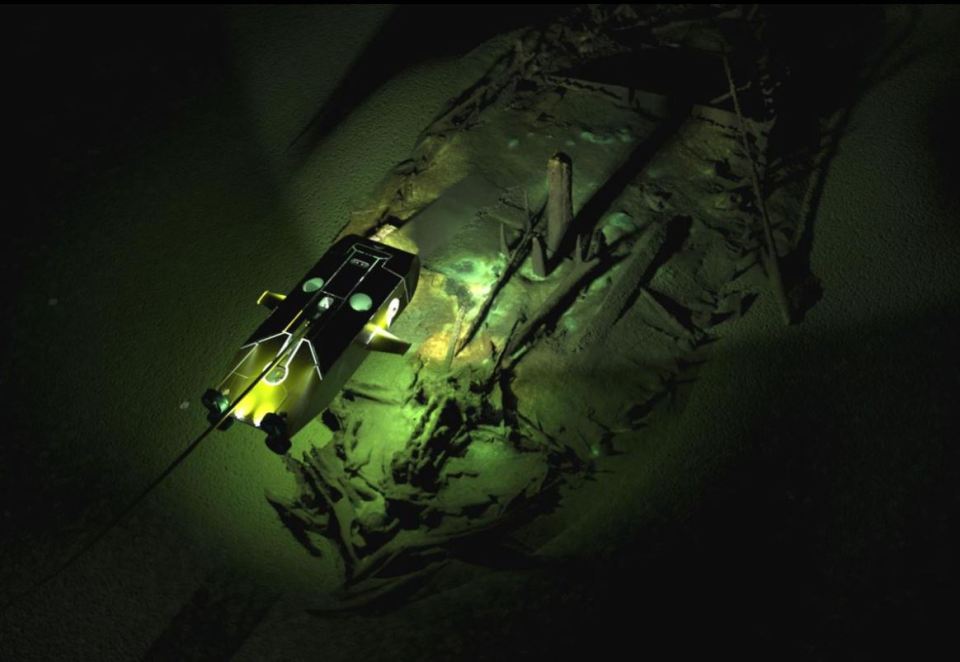  Ruins from a Byzantine ship being mapped by a ROV -  it could be over a thousand years old