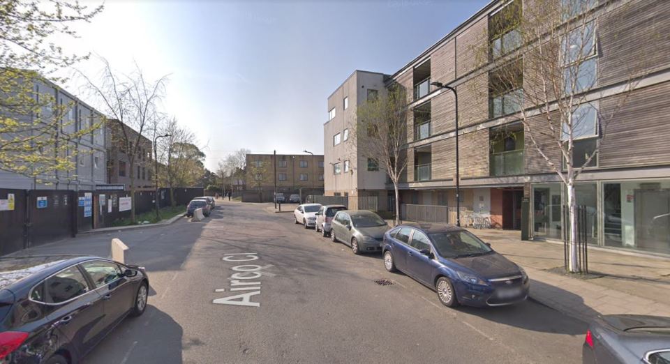  The terrifying plunge took place on Airco Close in Colindale, north west London