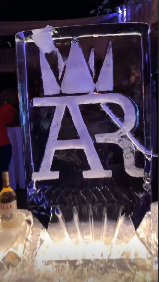  Ruiz had a personalised luge ice sculpture with his initials encrusted