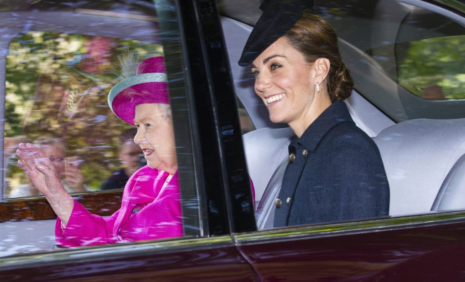  Kate Middleton smiled as she arrived at Balmoral Castle for a church service this morning