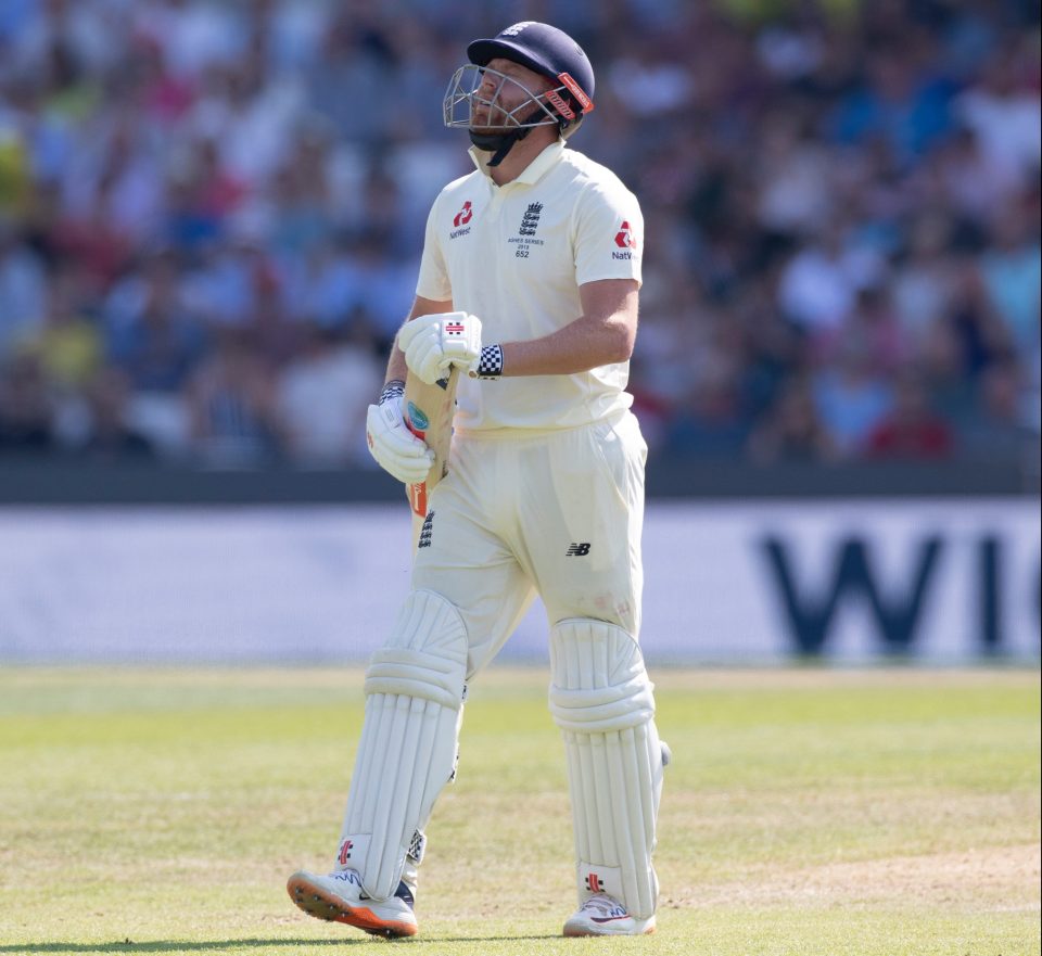  Jonny Bairstow was run out after a mix up with Ben Stokes