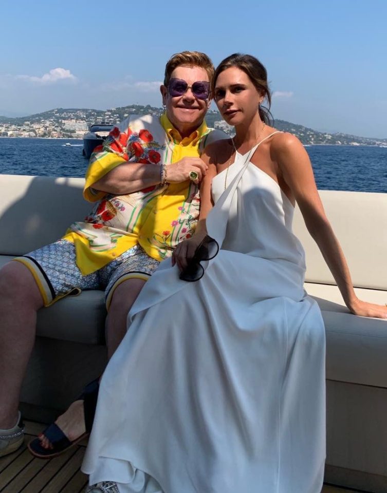  David and Victoria have been partying with Elton John