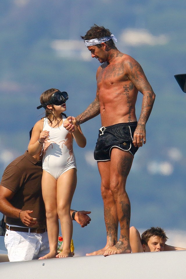  David and Harper prepared to jump into the sea in the south of France