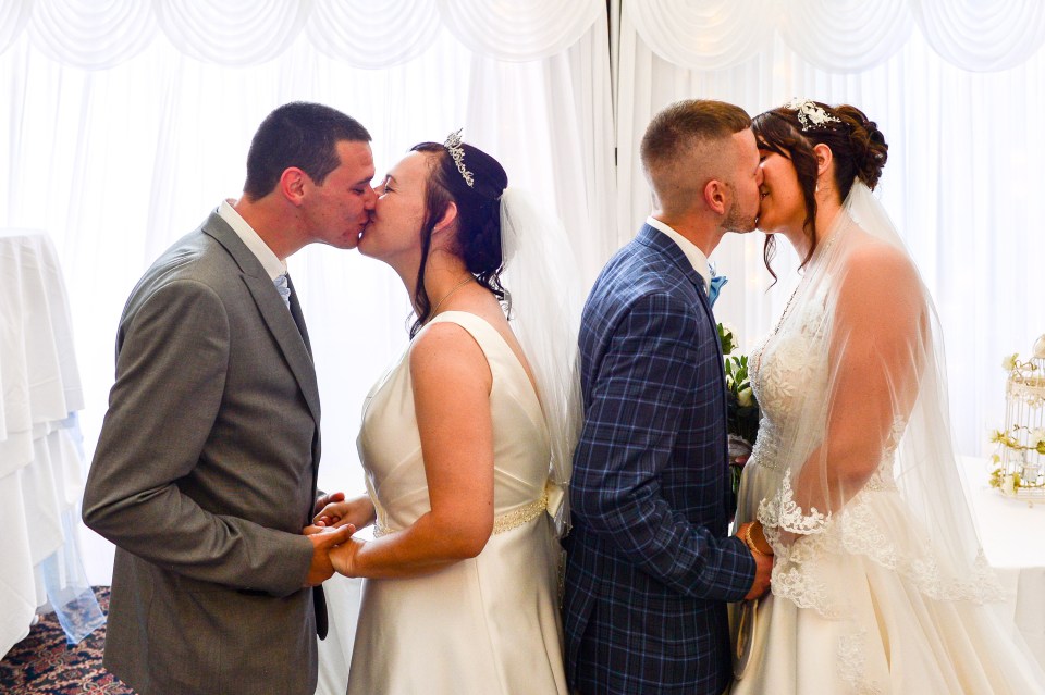 Over 100 guests attended the double nuptials at the Castle Hotel, in Tamworth, Staffordshire