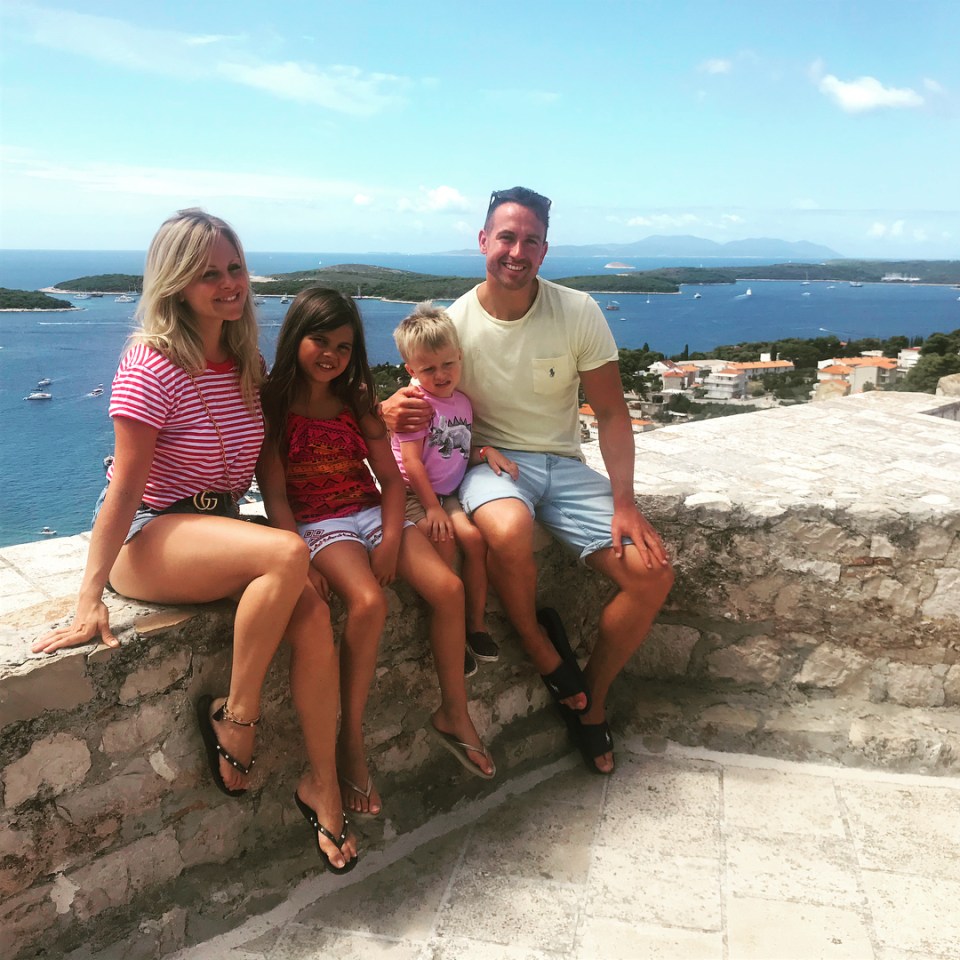  Tina with new husband Adam, daughter Scarlett and son Beau