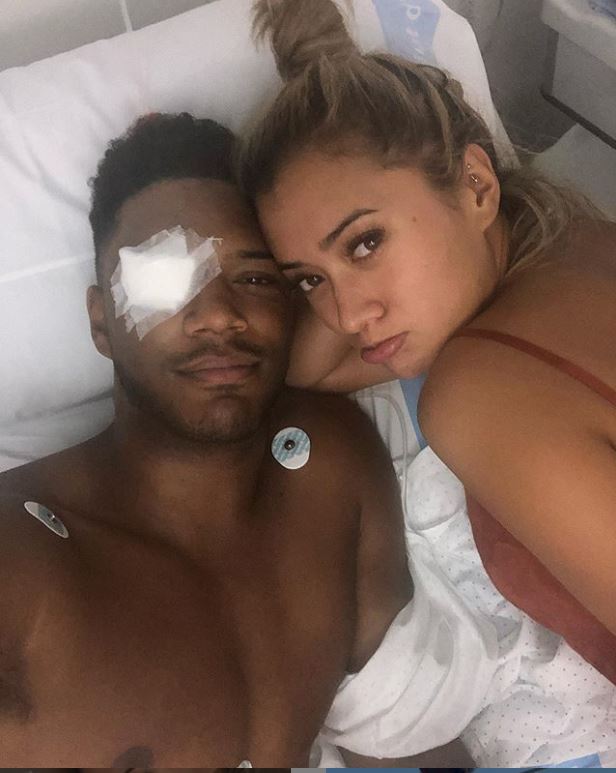 Theo has had to have seven stitches in his eye and two surgeries