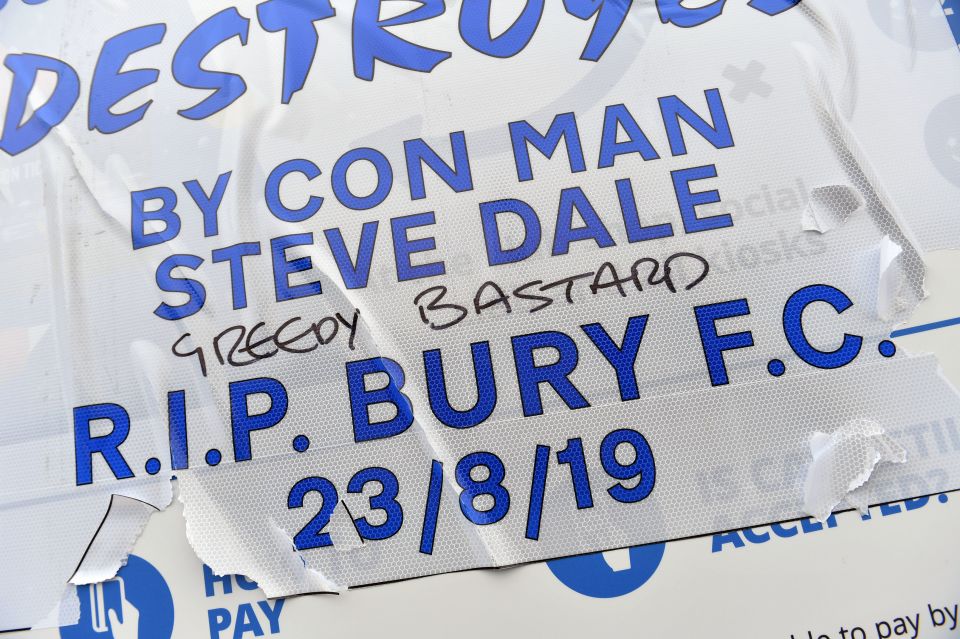  Dale bought Bury for just £1 but since then there have been a string of unpaid bills to companies while players and staff have also missed out on wages