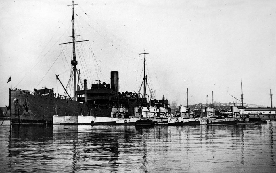  This image shows surviving submarines after World War I in Devonport in 1919