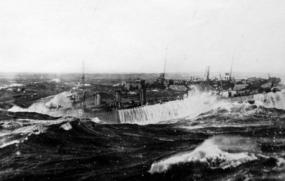  British Destroyers in the rough seas of Scotland during World War One