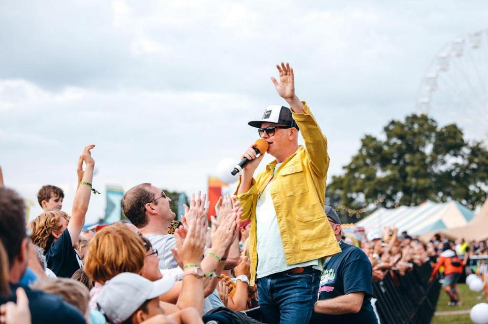  He had a great time at the two-day festival in Hampshire