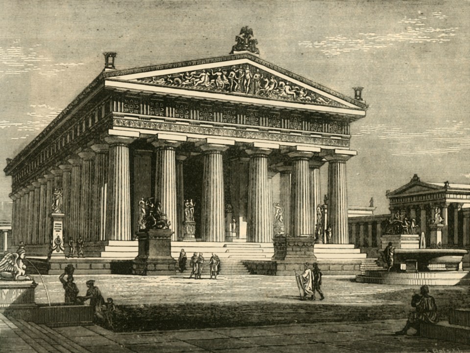  It's believed the Greeks invented the crane in the 6th Century BC. However, some of the ancient civilisation's temples were built 150 years before this. in the late 7th Century BC. Precisely how the Greeks constructed them remains a mystery