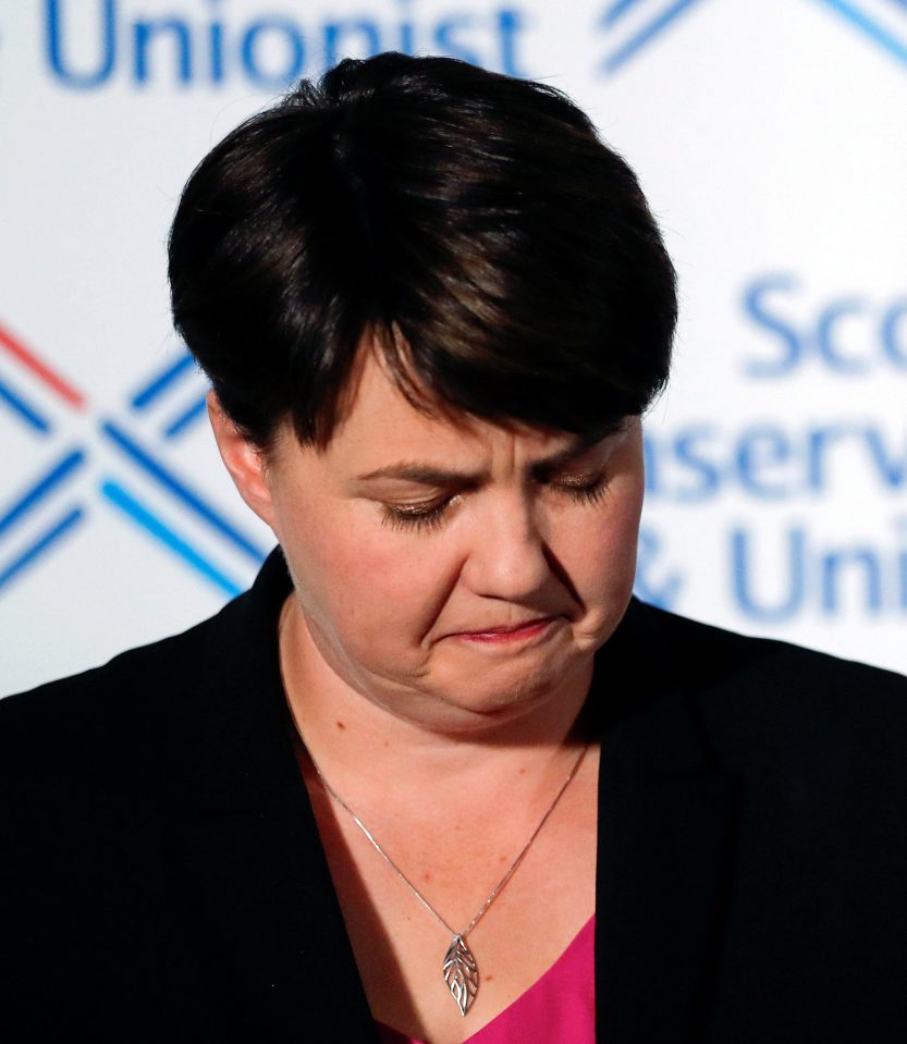  Scots Tory leader Ruth Davidson looks emotional as she steps down from her role