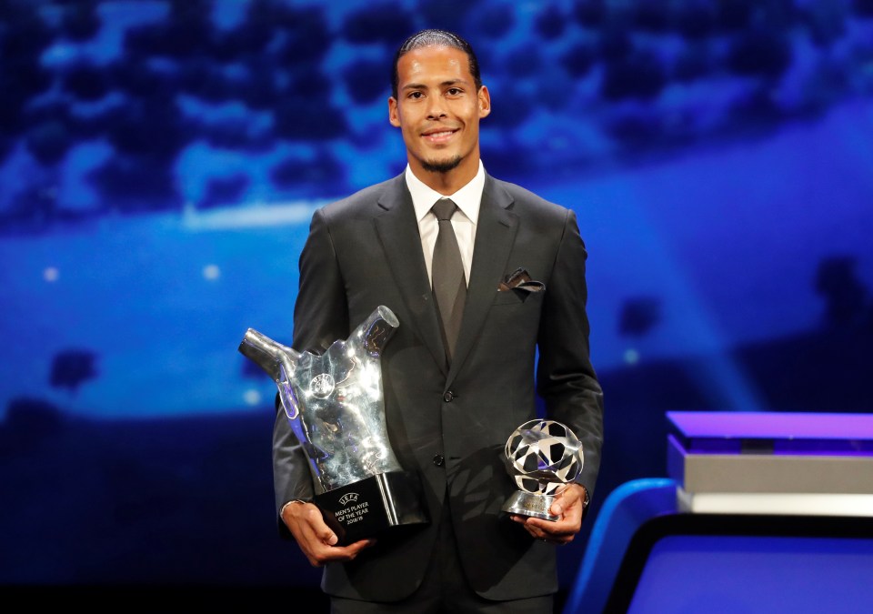  Liverpool star Virgil van Dijk won two awards at the glitzy bash in Monaco - Player of the Year and Best Defender