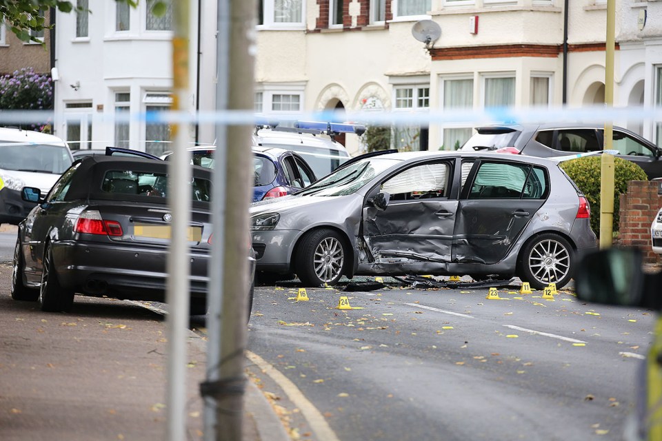  A three-car crash in Watford left one man stabbed to death