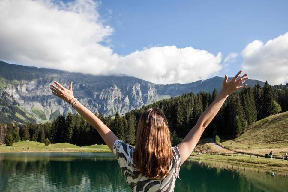  Views of snow capped mountains and brilliant Alpine sunshine make it a perfect start to the day in Megeve