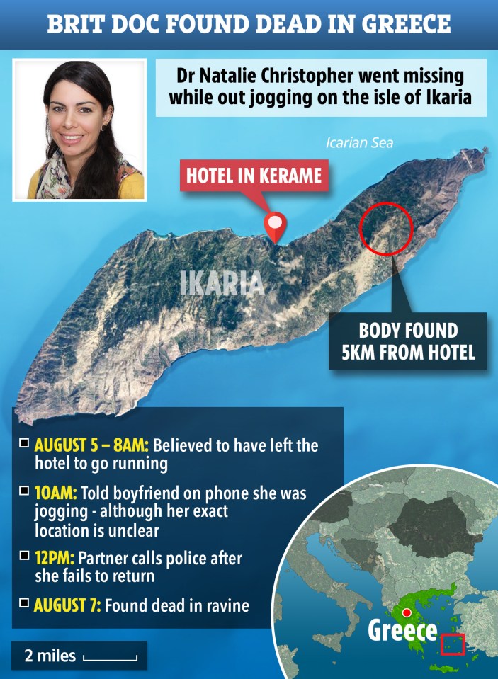  Natalie Christopher's body was found in a ravine on August 7