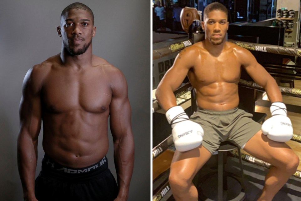  Anthony Joshua, in the new photo on the right, looks like he has trimmed down in frame since his loss to Andy Ruiz Jr