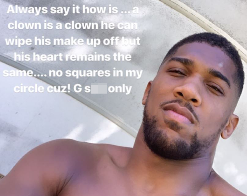  Anthony Joshua hit back with this post on social media