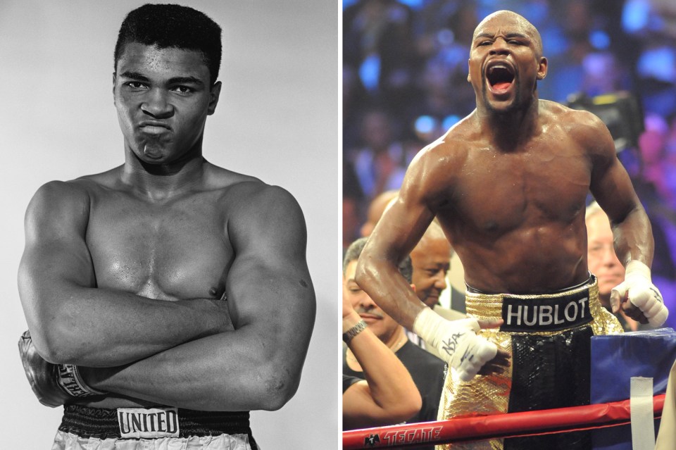  Floyd Mayweather finished his career with a record of 50-0, while Muhammad Ali was a three-time heavyweight world champion