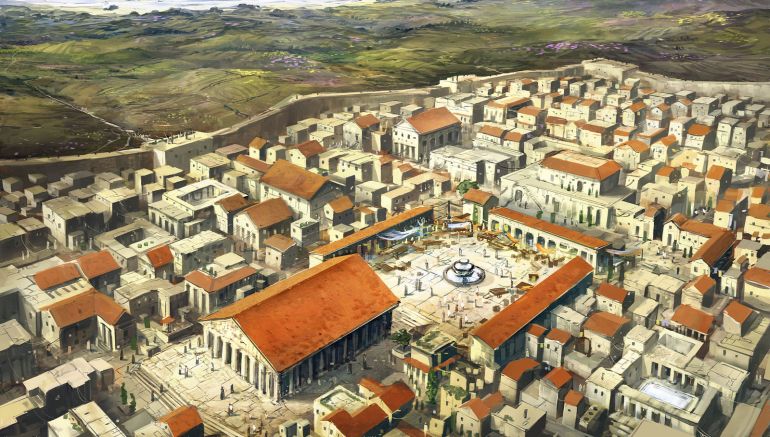  Artist's impression of Corinth during the Roman period