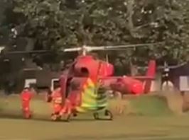 An Air Ambulance landed on Norwood Green after reports of a stabbing in Southall