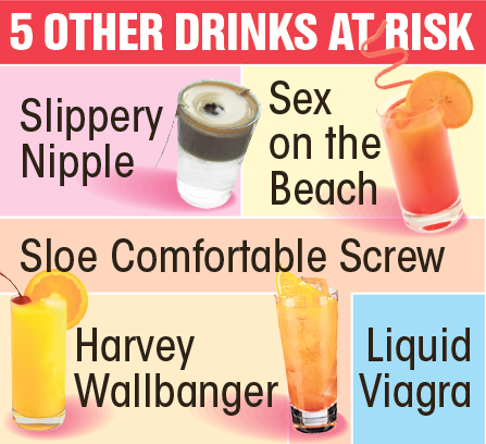  The reputable Sex on the Beach is also at risk of having its name changed