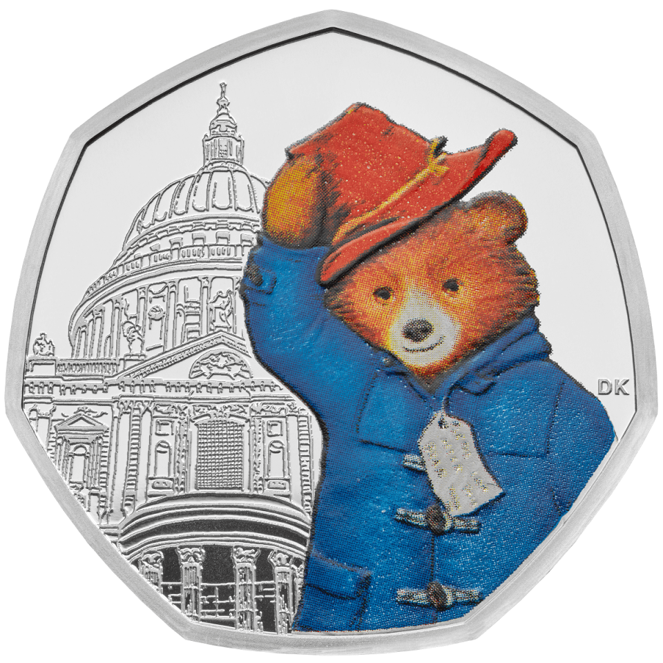  Paddington Bear also features on a silver proof coin standing outside of St Paul's Cathedral