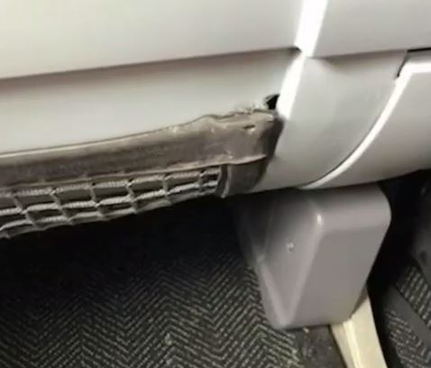 A passenger has claimed their seat was left covered in vomit before a four-hour flight