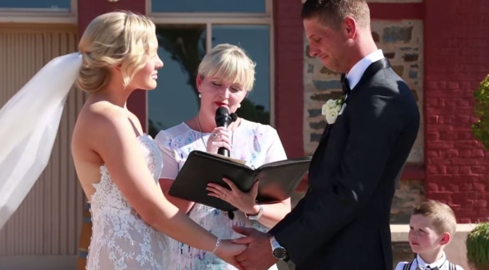  Hannah and Ben Lienert's son interrupted their wedding vows to inform them he needed to poo