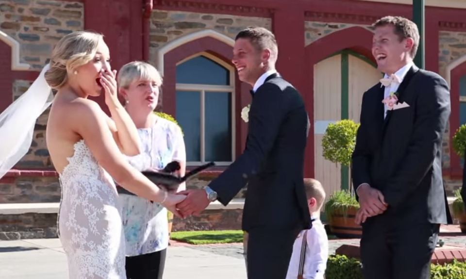  The little lad, a page boy, left the wedding party in hysterics