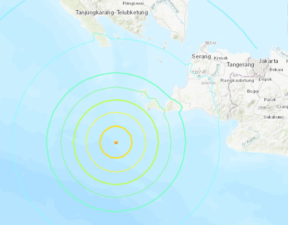  The USGS confirmed the 7-magnitude earthquake off Jakarta