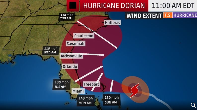 This map from The Weather Channel shows the hurricane not reaching the US until next week